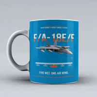 Thumbnail for F A-18E F Buddy Tanker design on turquoise ceramic mug, double-side print