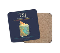 Thumbnail for Tsushima Airport (TSJ) design on navy blue 1 piece coaster