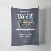 Thumbnail for TAY 650 design on navy blue towel