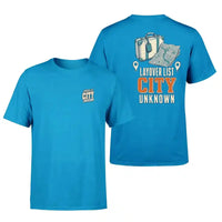 Thumbnail for SIGNAL 233 - Layover List City Unknown - Double-Side T-Shirt design on turquoise double side t shirt