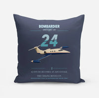 Thumbnail for Bombardier Learjet 24 design on navy blue pillow
