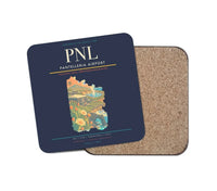 Thumbnail for Pantelleria Airport (PNL) design on navy blue 1 piece coaster