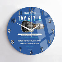 Thumbnail for TAY 611-8 design on blue no frame wall clock