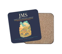 Thumbnail for Jamestown Regional Airport (JMS) design on navy blue 1 piece coaster