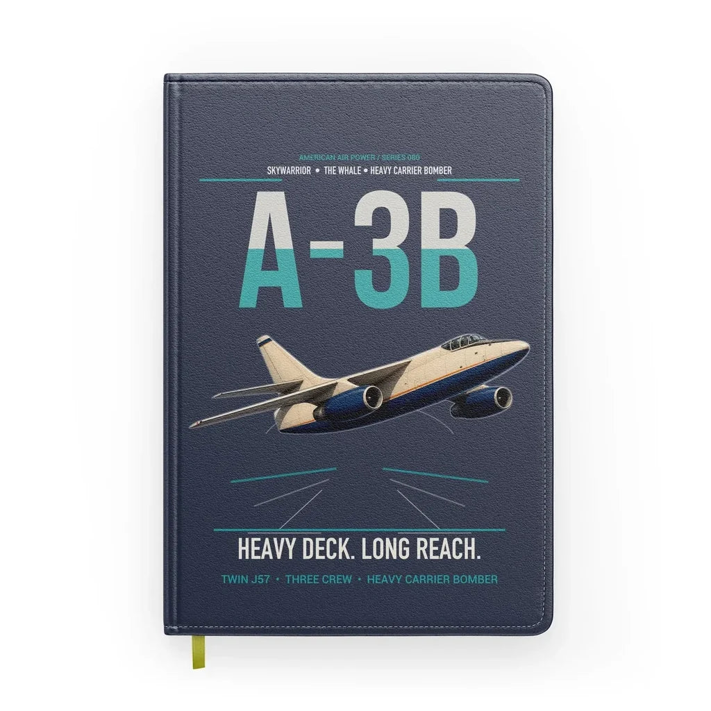 A-3B Skywarrior design on navy blue notebook