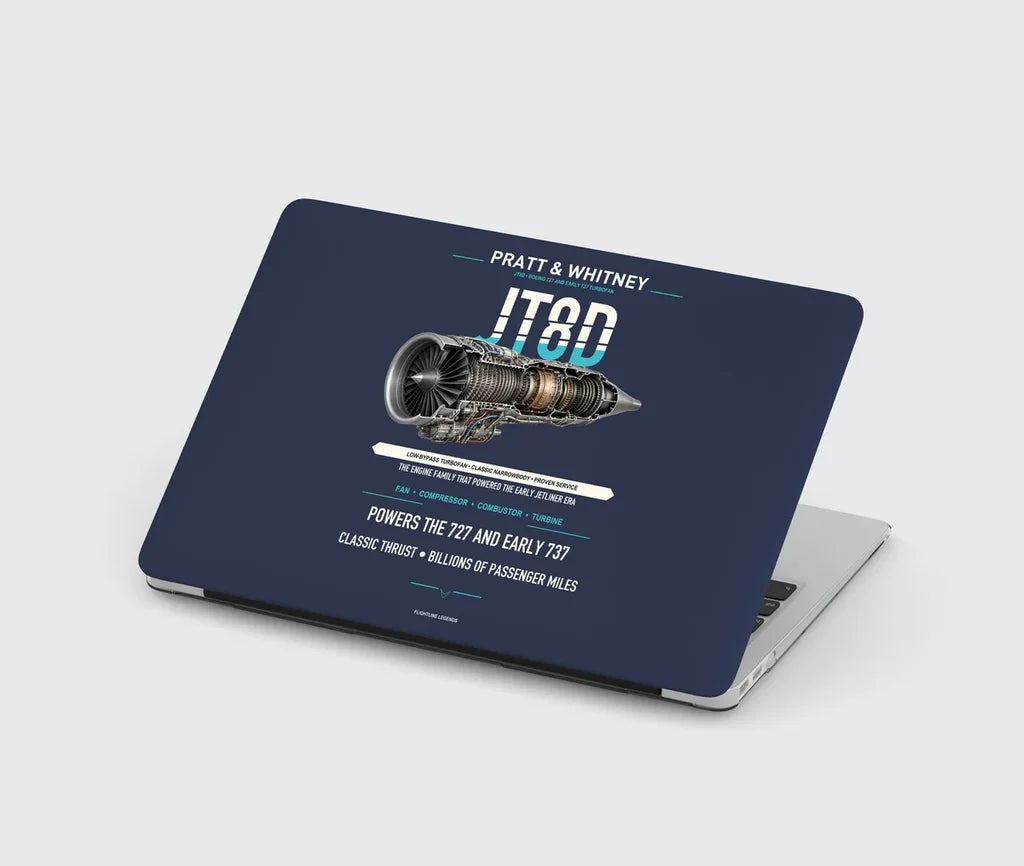 JT8D design on navy blue MacBook case