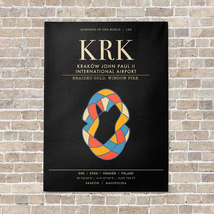 Krakow John Paul II International Airport KRK - Canvas Framed - Black