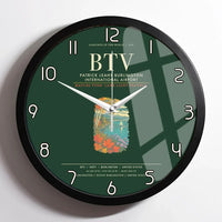 Thumbnail for Patrick Leahy Burlington International Airport BTV Wall-Clock Framed - Dark Green