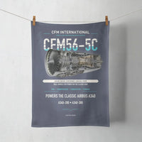 Thumbnail for CFM56-5C design on navy blue towel