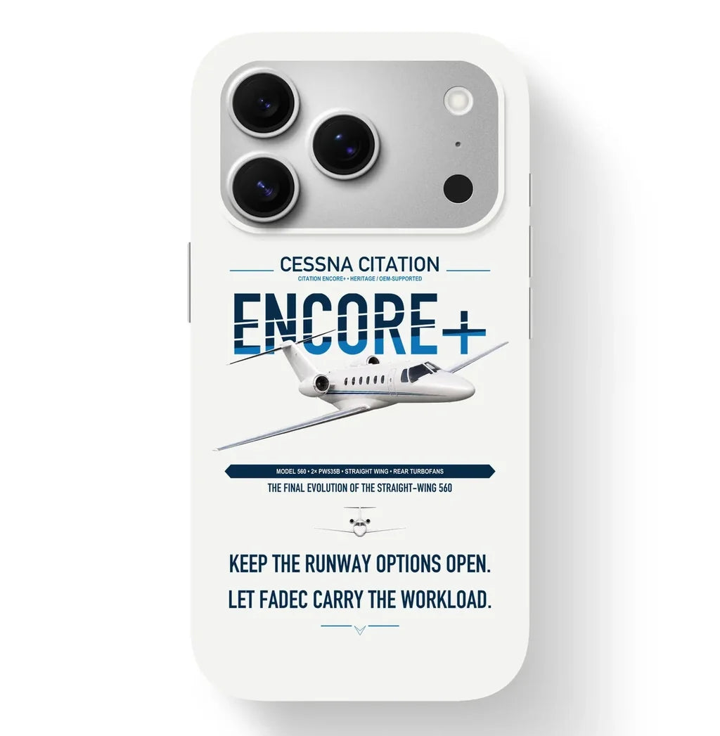 Cessna Citation Encore+ design on white magsafe iphone case, for iPhone 17 Pro