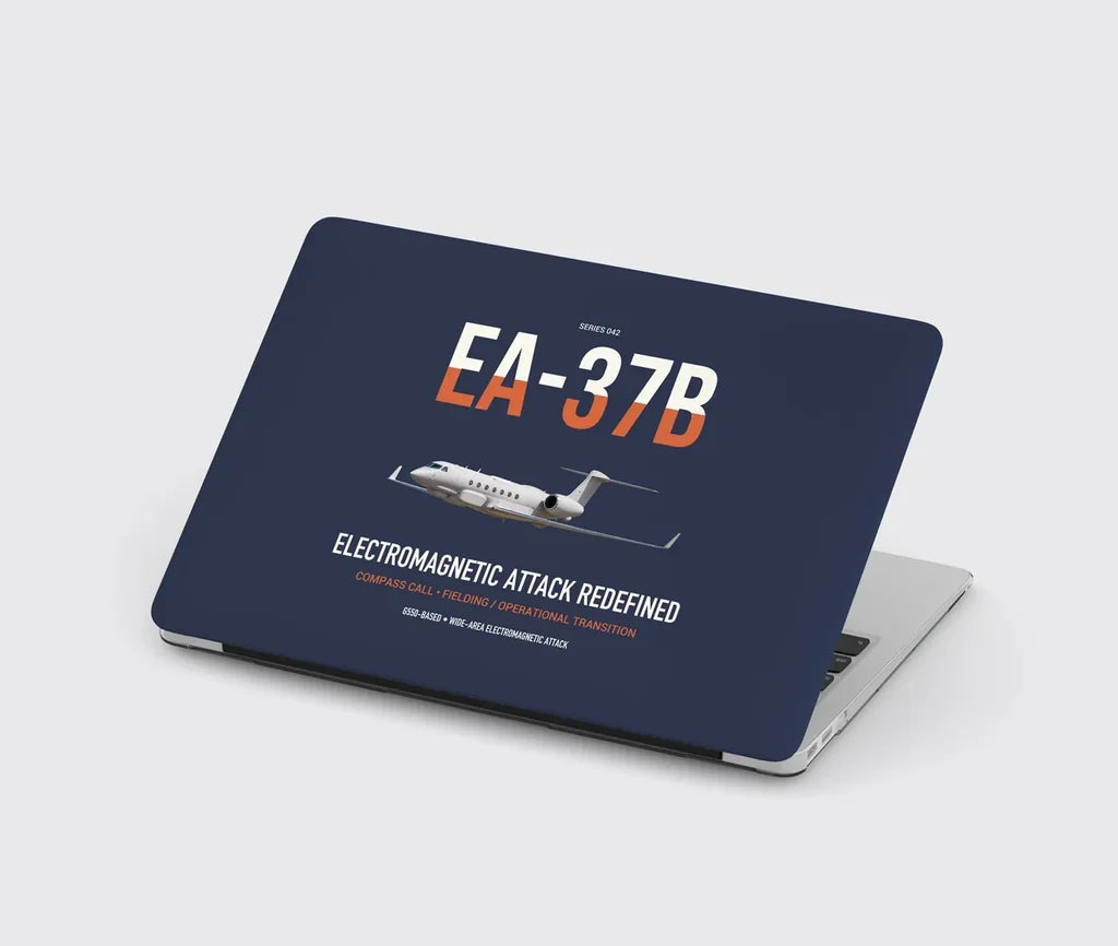 EA-37B Compass Call design on navy blue MacBook case