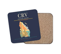 Thumbnail for Crotone Airport (CRV) design on navy blue 1 piece coaster