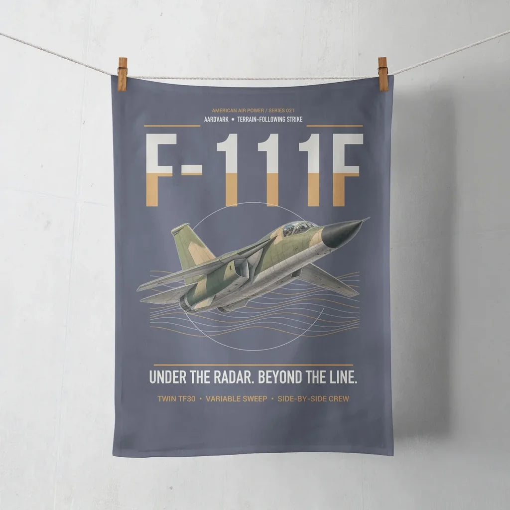 F-111F Aardvark design on navy blue towel