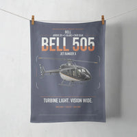 Thumbnail for Bell 505 Jet Ranger X design on navy blue towel