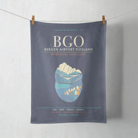 Thumbnail for Bergen Airport Flesland BGO - Seven-Rain Fjord Tapestry - Navy Blue