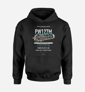 Single-Side Printing — Pratt & Whitney Canada PW127M Engine Double-Side Hoodie