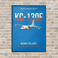 Thumbnail for KC-130F BuNo 149798 vertical canvas print - framed - turquoise background