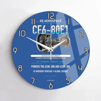 Thumbnail for CF6-80E1 design on blue no frame wall clock
