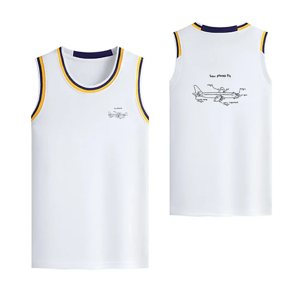 How Planes Fly Designed Basketball Style Sports Tank Tops - view 16