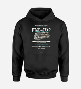 Single-Side Printing — Pratt & Whitney Canada PT6E-67XP Engine Double-Side Hoodie