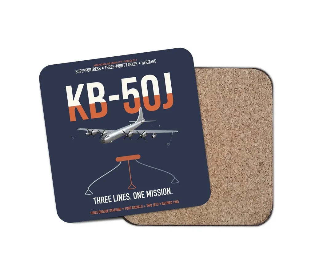 KB-50J Superfortress design on navy blue 1 piece coaster