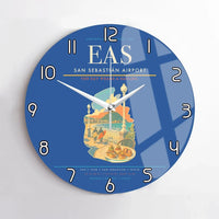 Thumbnail for San Sebastián Airport (EAS) design on blue no frame wall clock