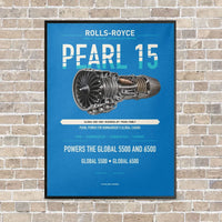 Thumbnail for PEARL 15 vertical canvas print - framed - turquoise background