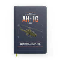 Thumbnail for Bell AH-1G Cobra design on navy blue notebook