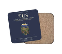 Thumbnail for Tucson International Airport (TUS) design on navy blue 1 piece coaster