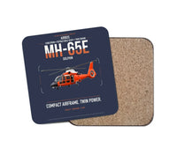 Thumbnail for Airbus MH-65E Dolphin design on navy blue 1 piece coaster