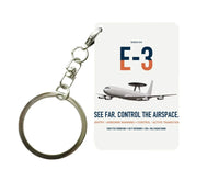Thumbnail for E-3 Sentry AWACS design on white designed key chain, double-side print
