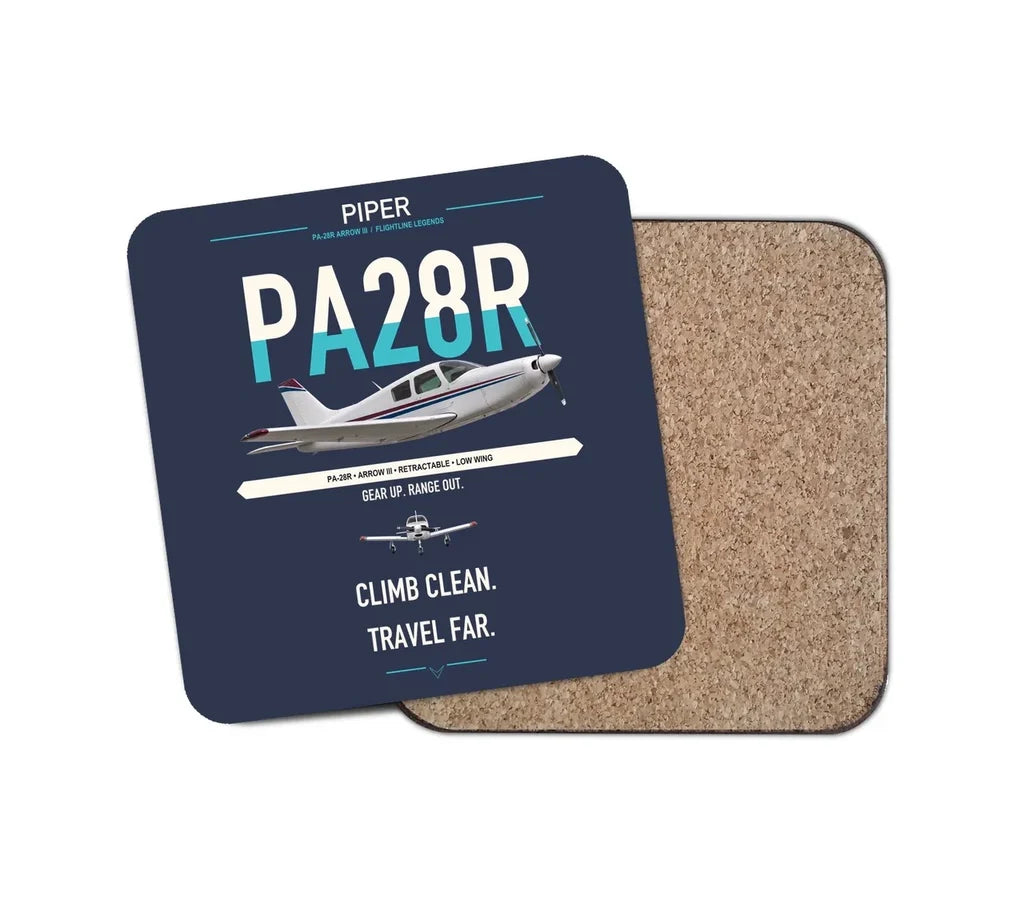 Piper PA-28R Arrow III design on navy blue 1 piece coaster