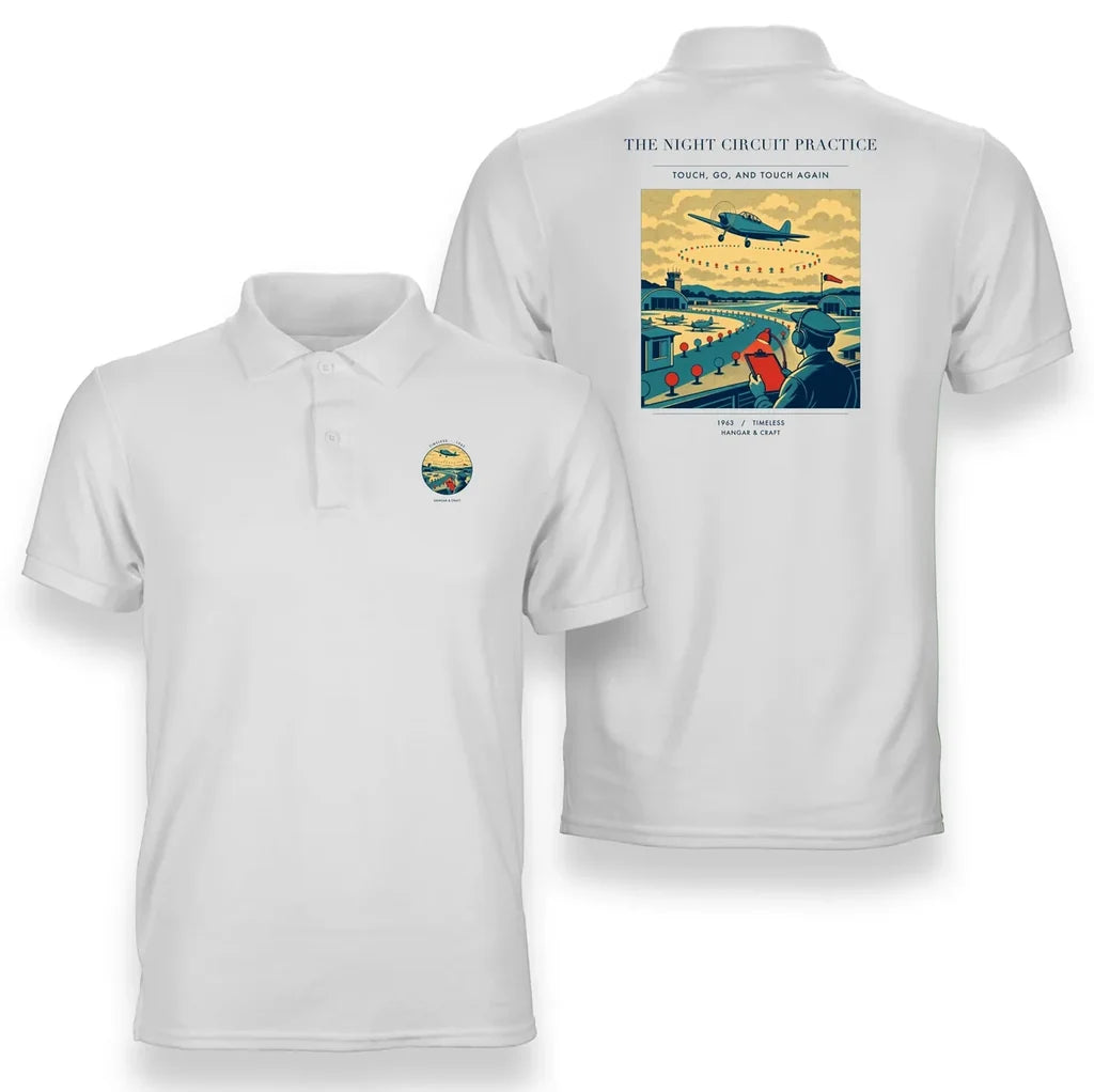 VINTAGE G4395 - The Night Circuit Practice - Double-Side Polo T-Shirt design on white