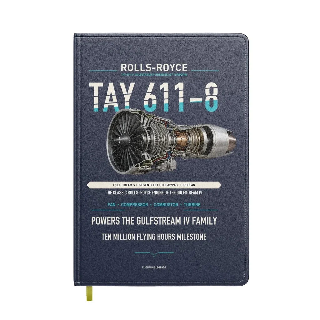 TAY 611-8 design on navy blue notebook
