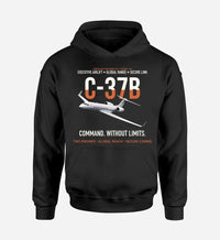 Thumbnail for C-37B GULFSTREAM G550 design on black hoodie single side