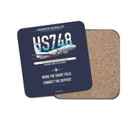 Thumbnail for Hawker Siddeley HS 748 Series 2A design on navy blue 1 piece coaster