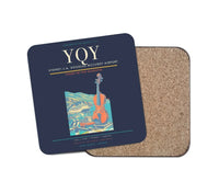 Thumbnail for Sydney–J.A. Douglas McCurdy Airport (YQY) design on navy blue 1 piece coaster