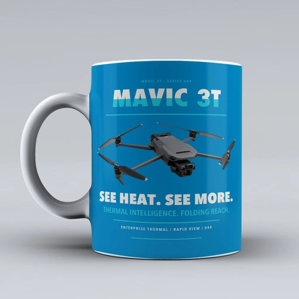 Mavic 3 Thermal Mug design on turquoise dji