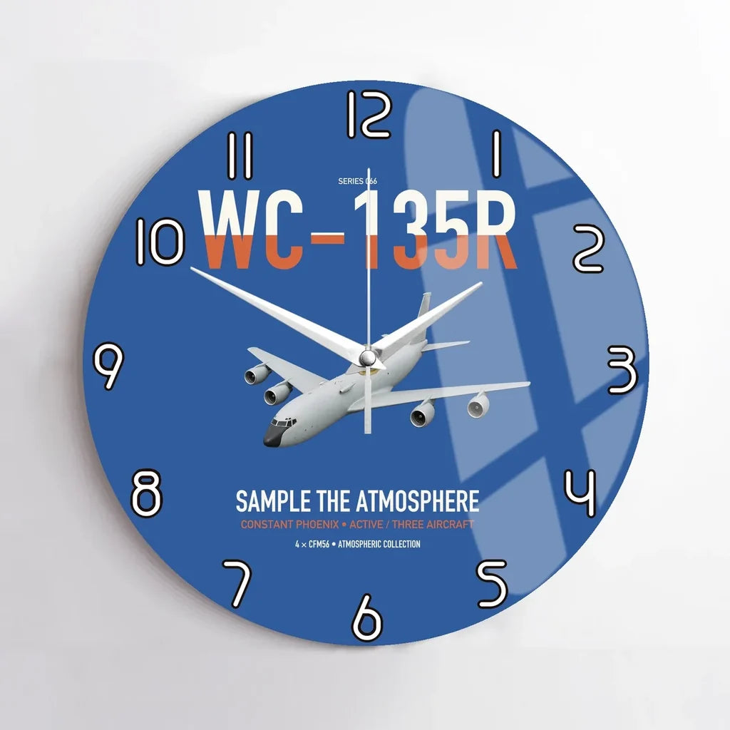 WC-135R Constant Phoenix design on blue no frame wall clock