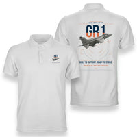 Thumbnail for SEPECAT Jaguar GR1 design on white double-side polo t-shirt, double-side print