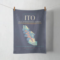 Thumbnail for Hilo International Airport (ITO) design on navy blue towel