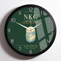 Thumbnail for Nanjing Lukou International Airport NKG Wall-Clock Framed - Dark Green
