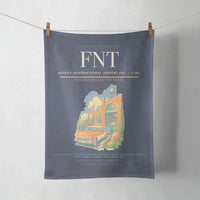 Thumbnail for Bishop International Airport (FNT) design on navy blue towel