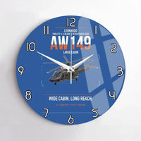 Thumbnail for Leonardo AW149 design on blue no frame wall clock