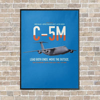 Thumbnail for C-5M Super Galaxy vertical canvas print - framed - turquoise background