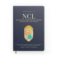 Thumbnail for Newcastle International Airport (NCL) design on navy blue notebook