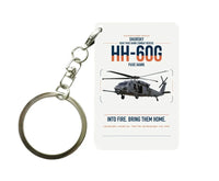 Thumbnail for Sikorsky HH-60G Pave Hawk design on white designed key chain, double-side print