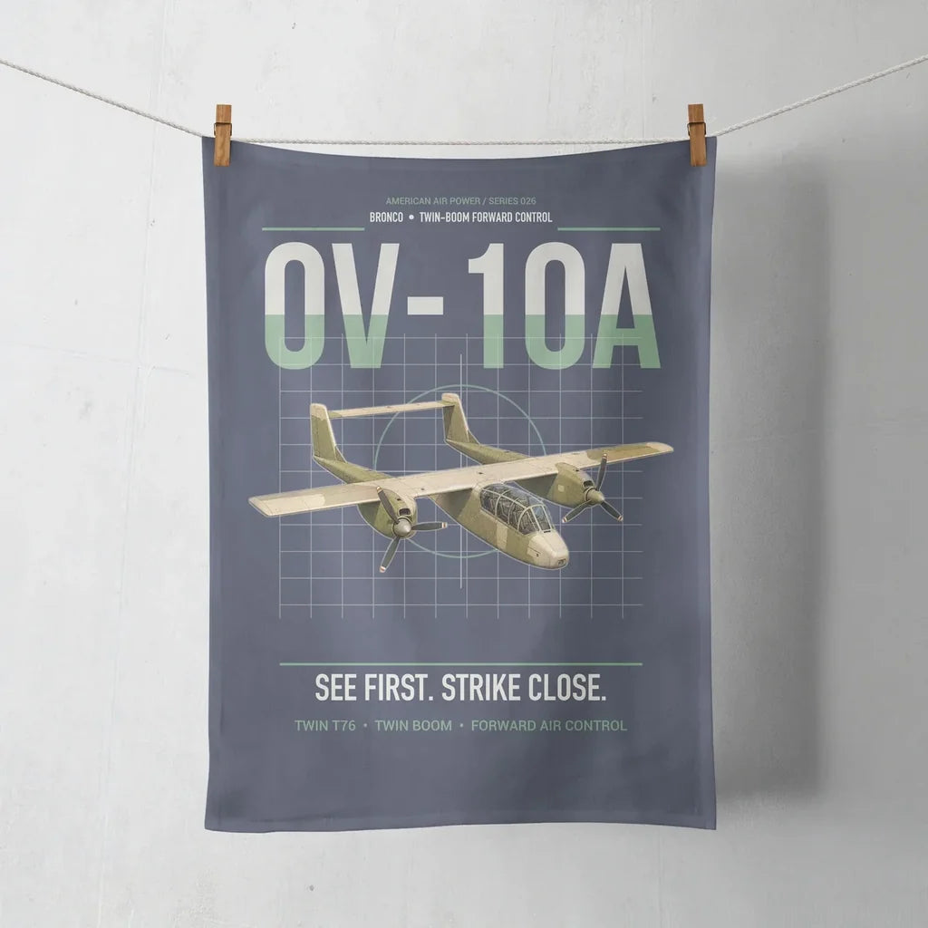 OV-10A Bronco design on navy blue towel