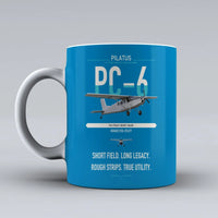 Thumbnail for Pilatus PC-6 Porter design on turquoise ceramic mug, double-side print