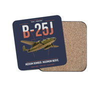 Thumbnail for B-25J Mitchell design on navy blue 1 piece coaster
